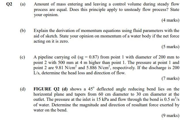 Solved (a) Amount of mass entering and leaving a control | Chegg.com