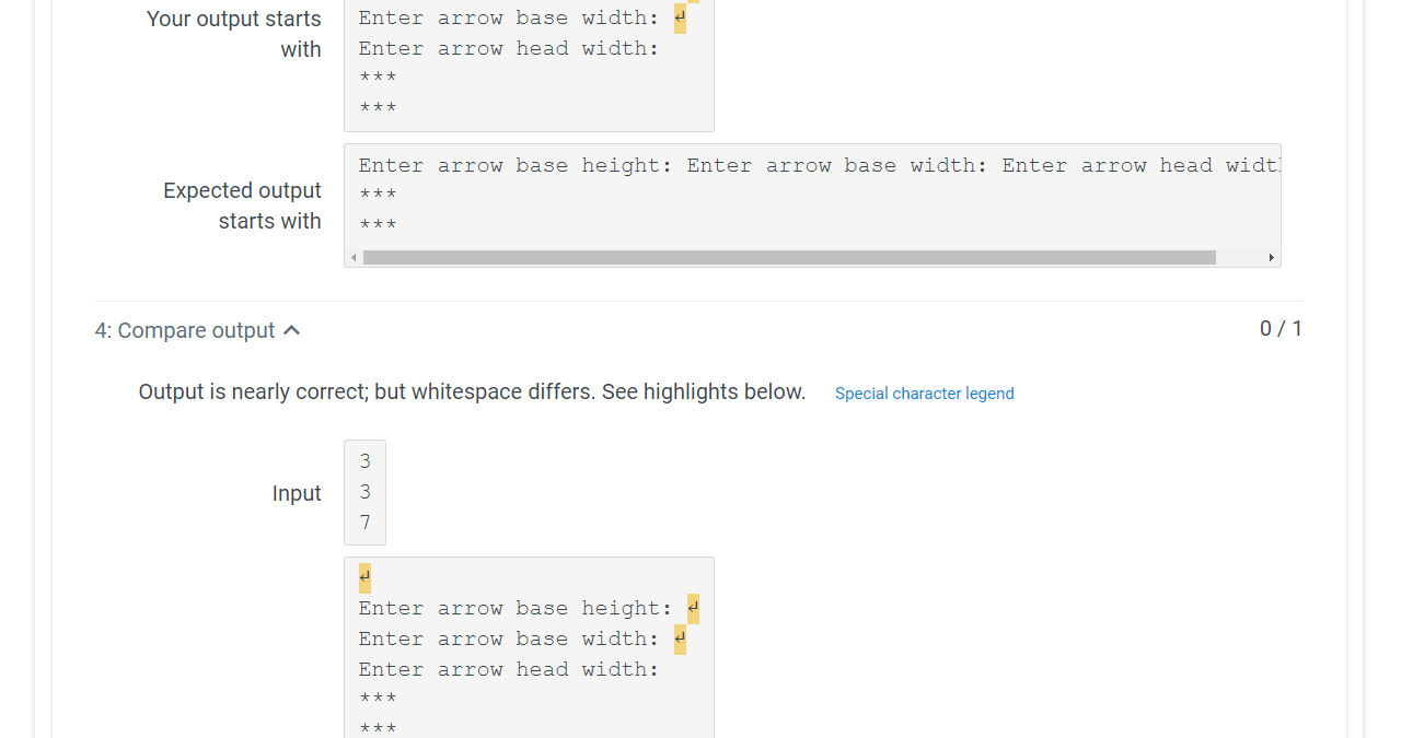 Solved 6.18 **zyLab: Drawing a half arrow Write this program | Chegg.com