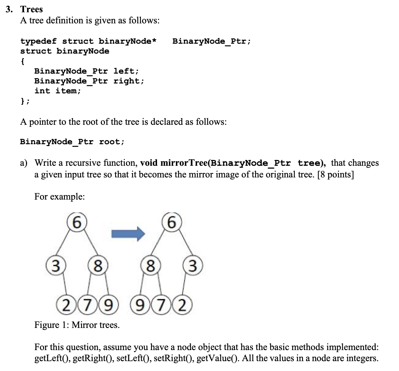 Solved 3. Trees A tree definition is given as follows: | Chegg.com