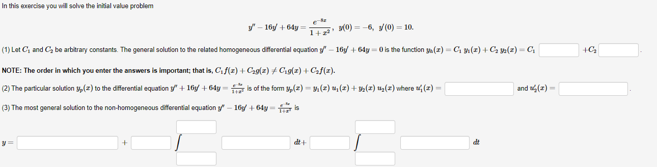 Solved In this exercise you will solve the initial value | Chegg.com