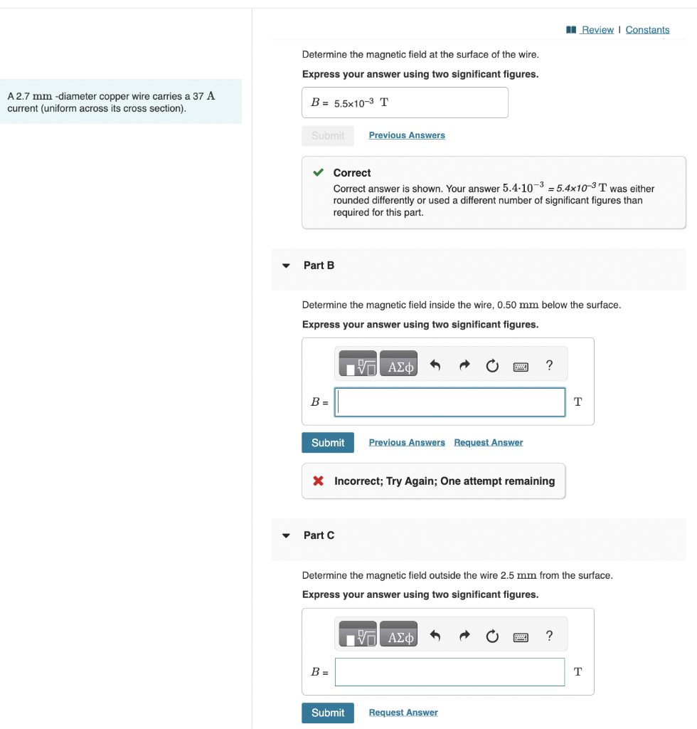 Solved Determine the magnetic field at the surface of the | Chegg.com