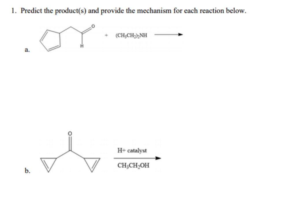 Solved 1. Predict the product(s) and provide the mechanism | Chegg.com