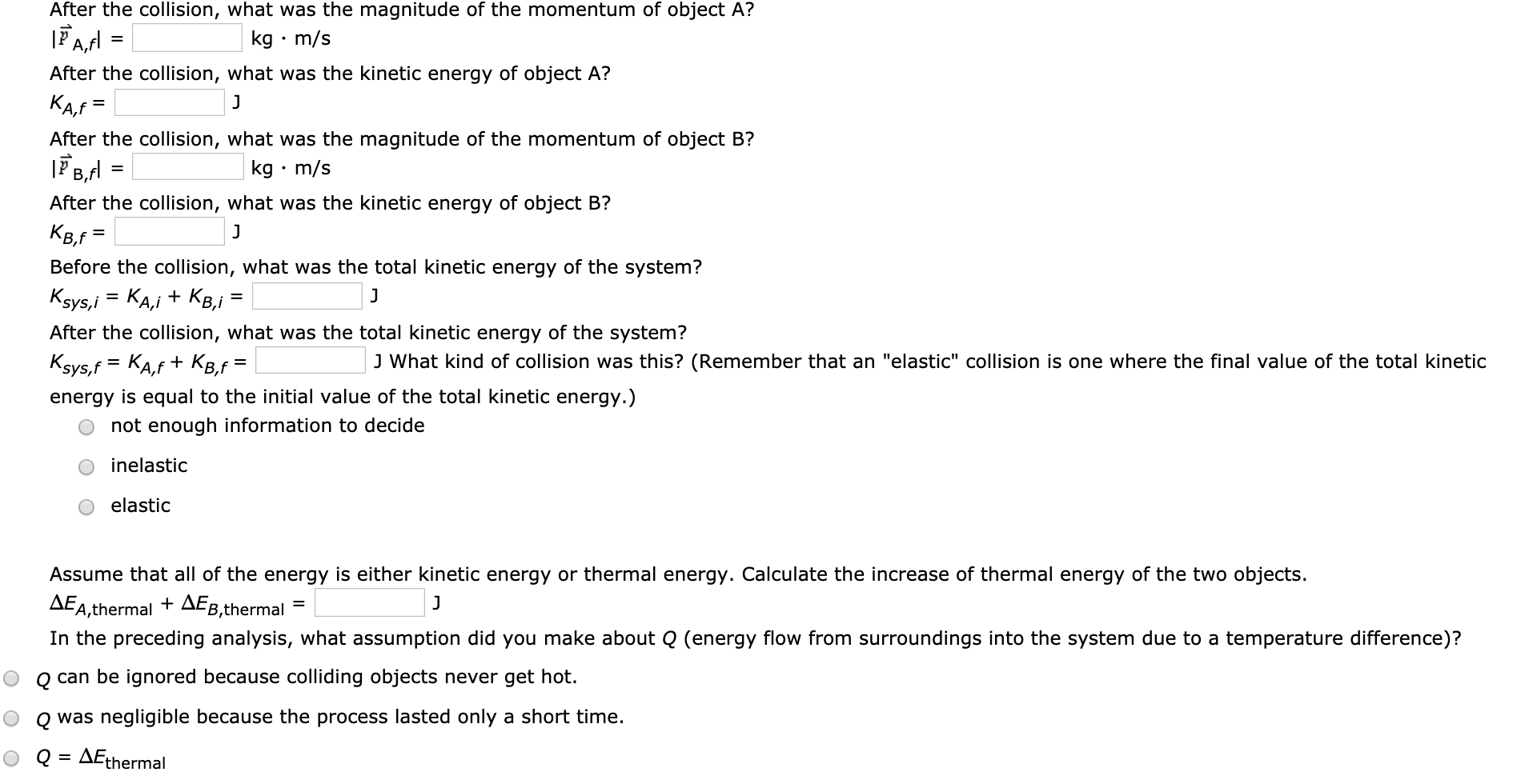 Solved Object A Has Mass Ma 10 Kg And Initial Momentum Pa