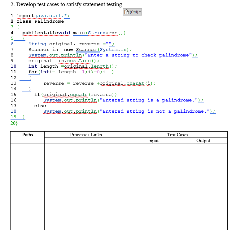 Solved 2. Develop test cases to satisfy statement testing 1 | Chegg.com