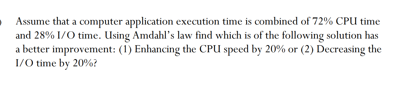 Assume that a computer application execution time is | Chegg.com