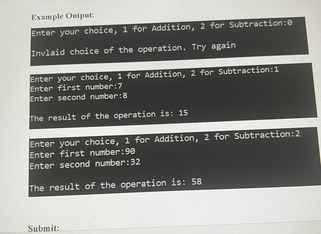Solved Develop a program that allows the user to choose | Chegg.com