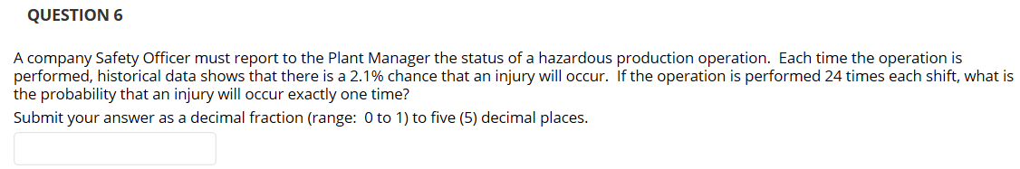 Solved QUESTION 6 A company Safety Officer must report to | Chegg.com