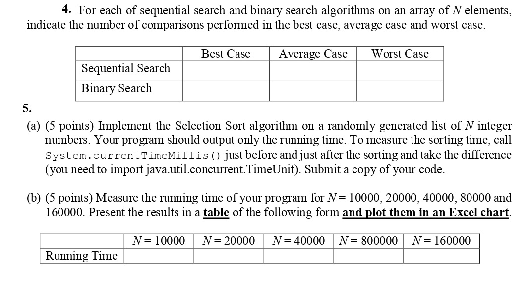 Solved Solve searching and sorting algorithms in the | Chegg.com