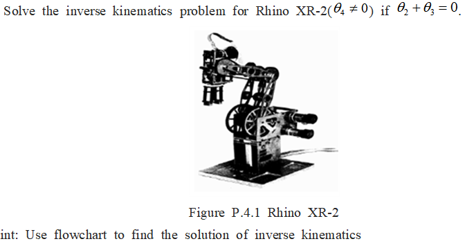 Solved Solve the inverse kinematics problem for Rhino XR-204 | Chegg.com