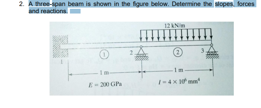 Solved Finite Methods A three-span beam is shown in the | Chegg.com