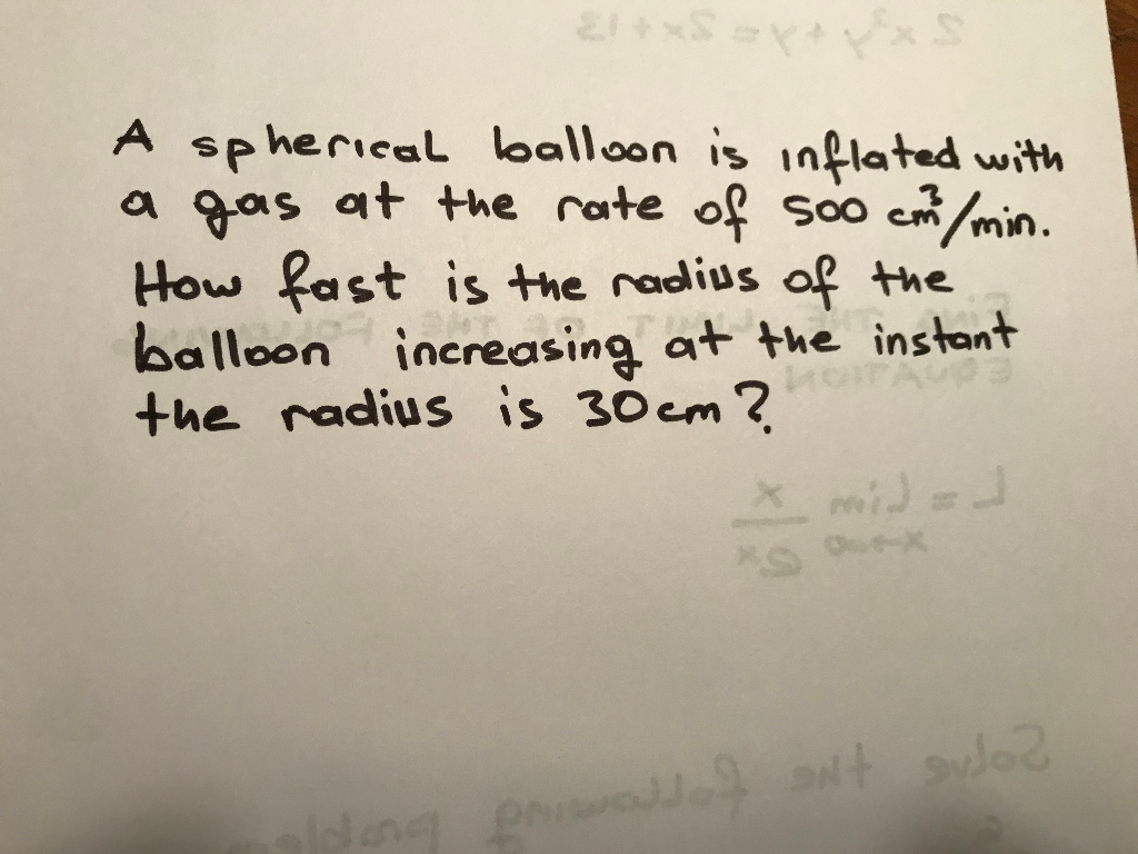 Solved A Spherical Balloon Is Inflated With A Gas At The | Chegg.com