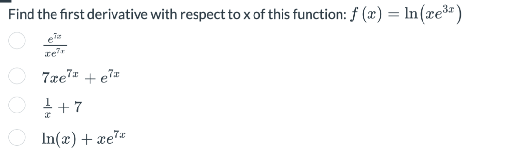Find the first derivative with respect to x of this | Chegg.com