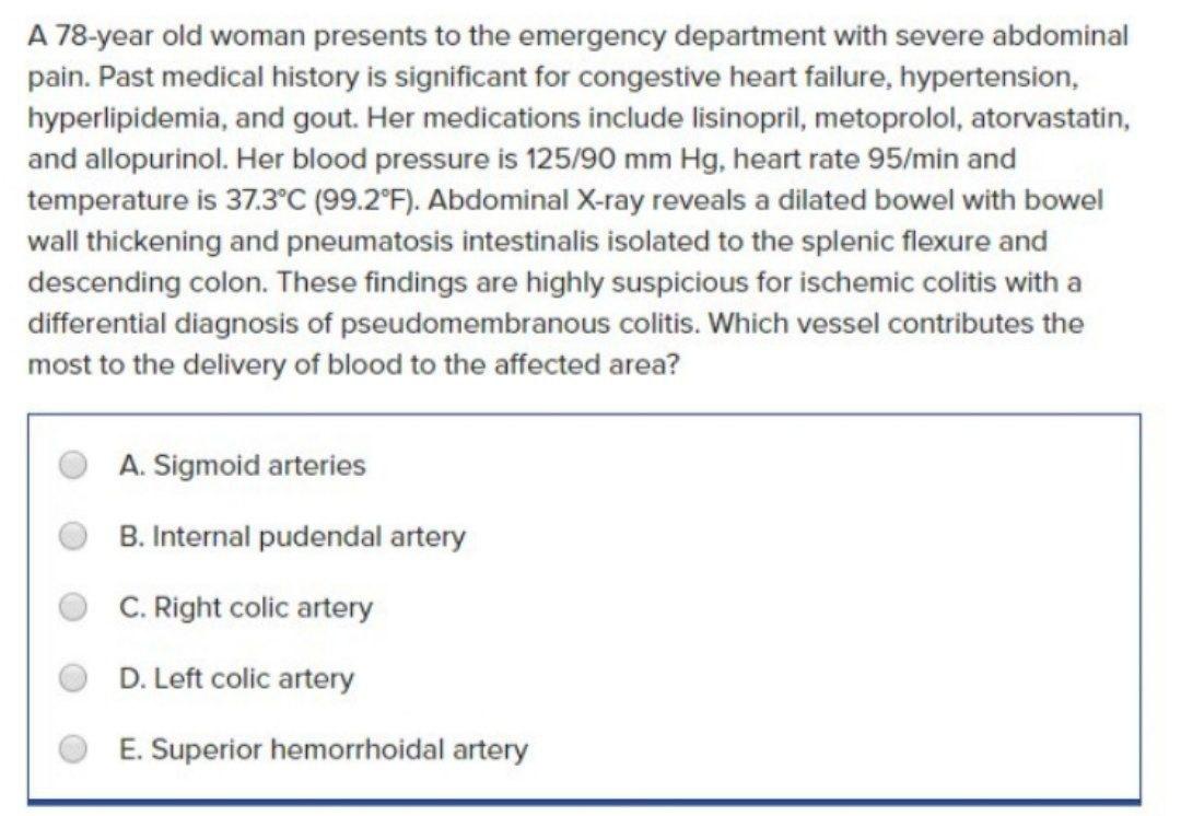 Solved A 78-year old woman presents to the emergency | Chegg.com
