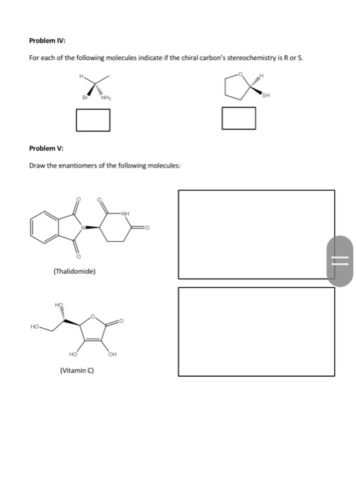 Solved Problem IV: For each of the following molecules | Chegg.com