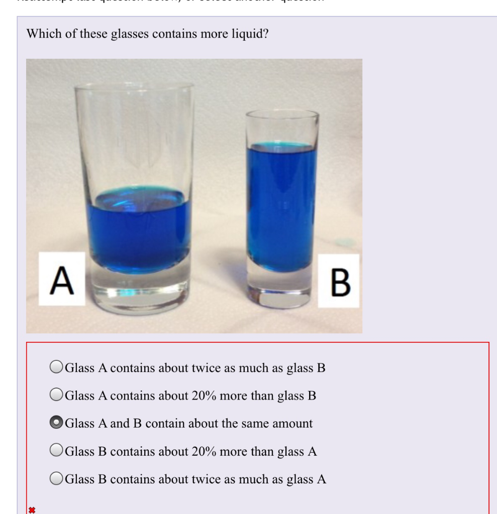 Solved Which Of These Glasses Contains More Liquid? OGlass A | Chegg.com