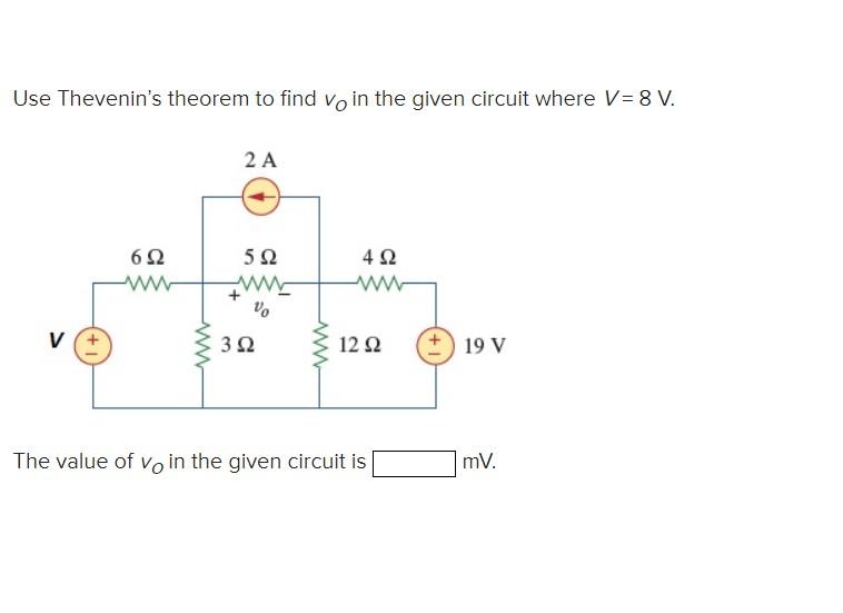 Solved Use Thevenin’s Theorem To Find Vo In The | Chegg.com