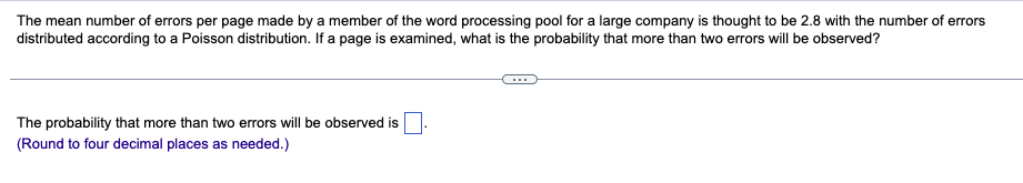 Solved The mean number of errors per page made by a member | Chegg.com