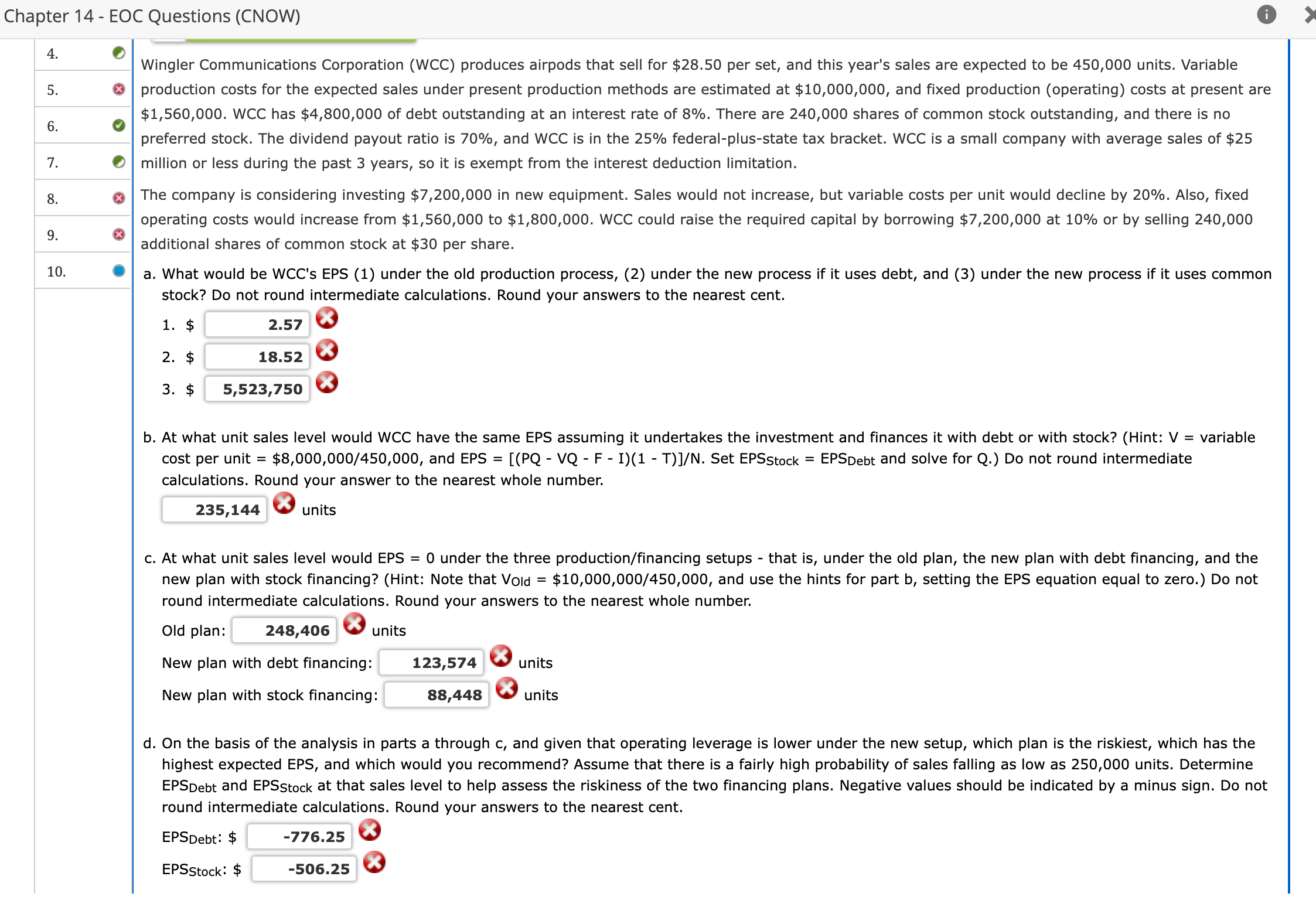 Solved Chapter 14 - ﻿EOC Questions (CNOW)$1,560,000. ﻿WCC | Chegg.com