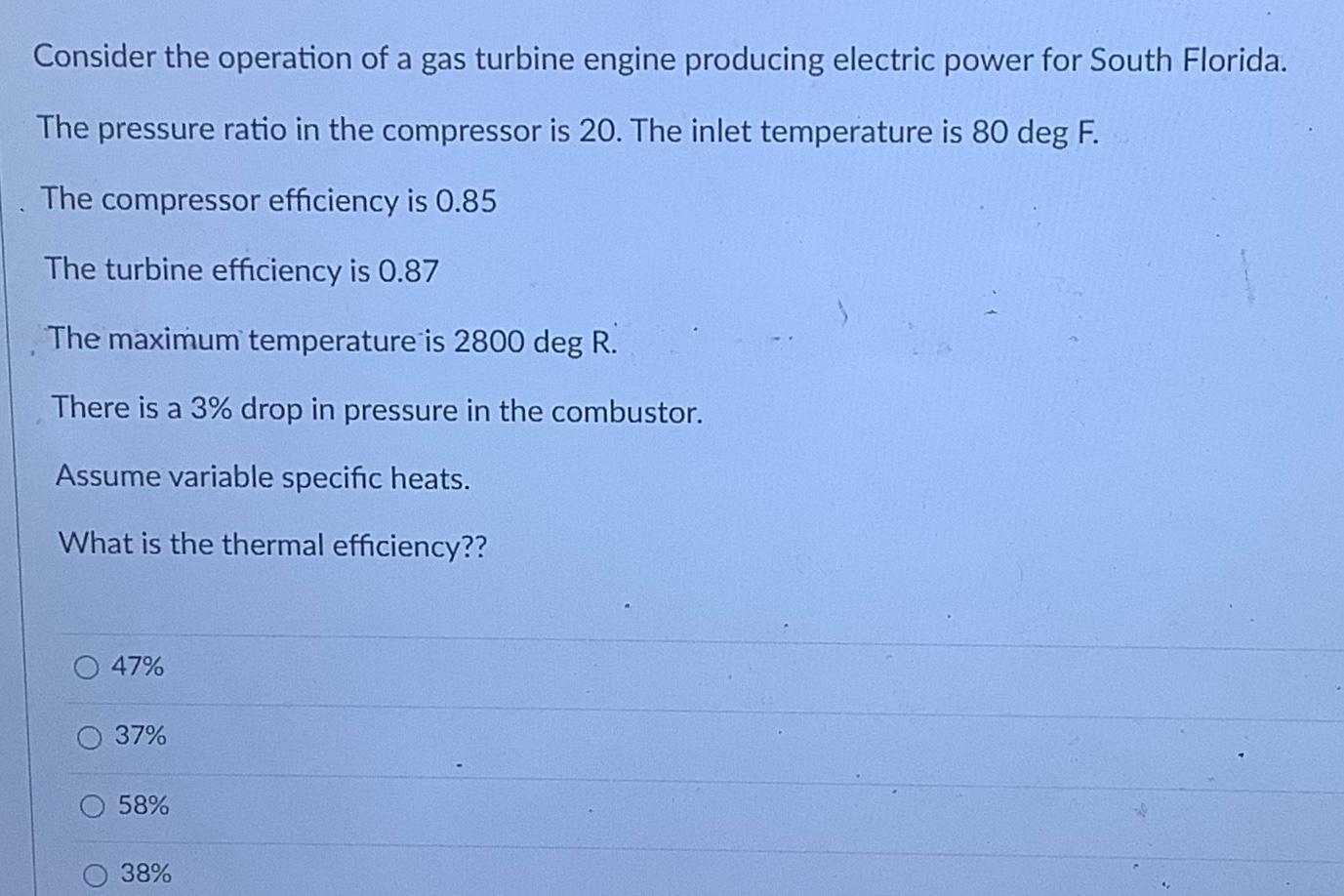 Solved Consider The Operation Of A Gas Turbine Engine | Chegg.com