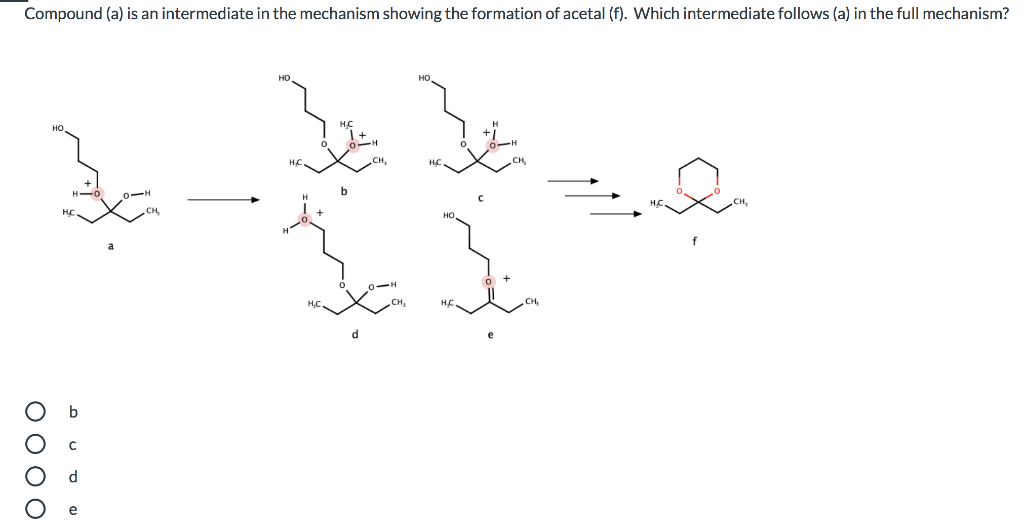 Solved Compound (a) is an intermediate in the mechanism | Chegg.com
