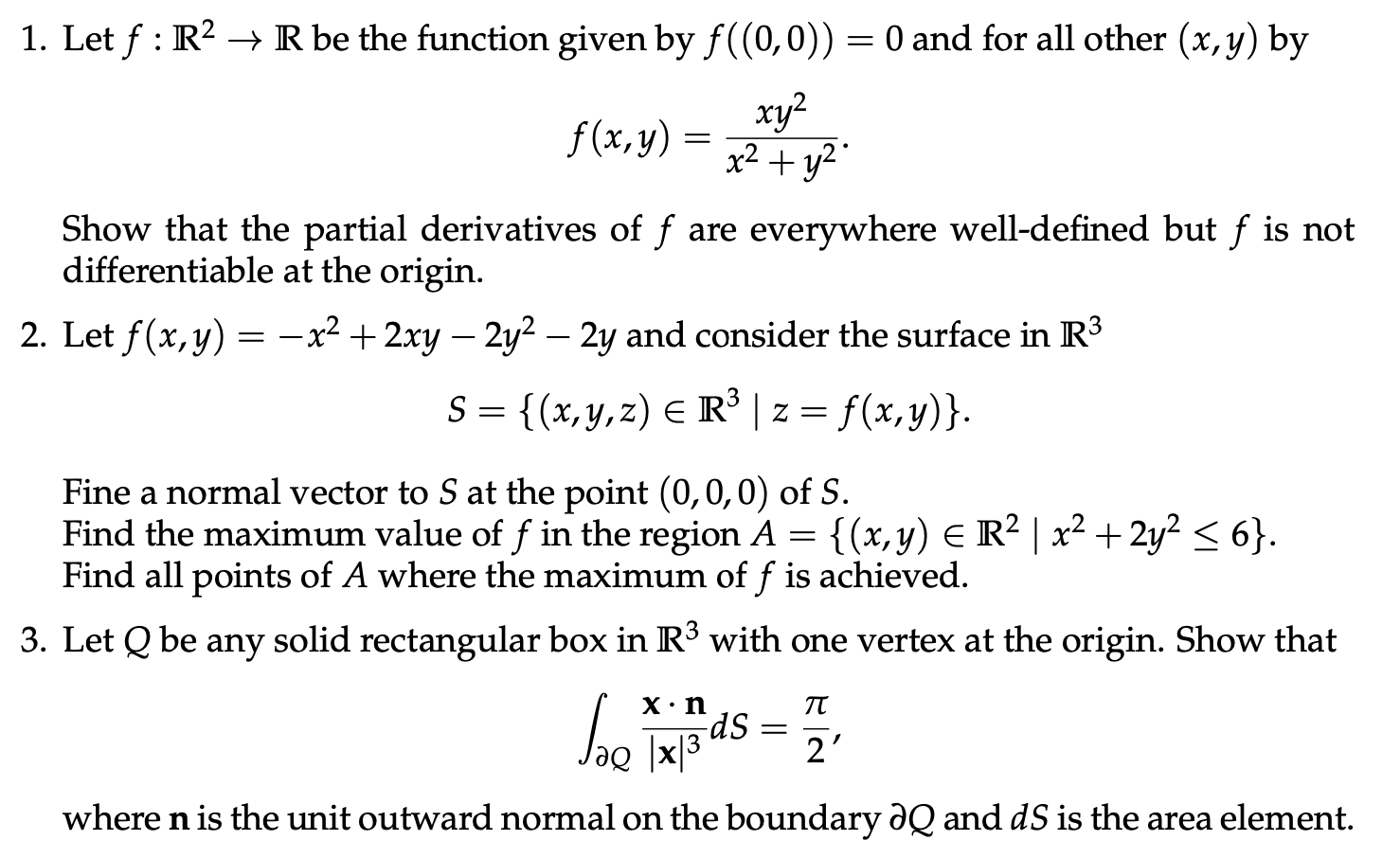 Solved 1 Let F R2 R Be The Function Given By F 0 0