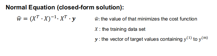 Normal Equation closed form solution x Chegg