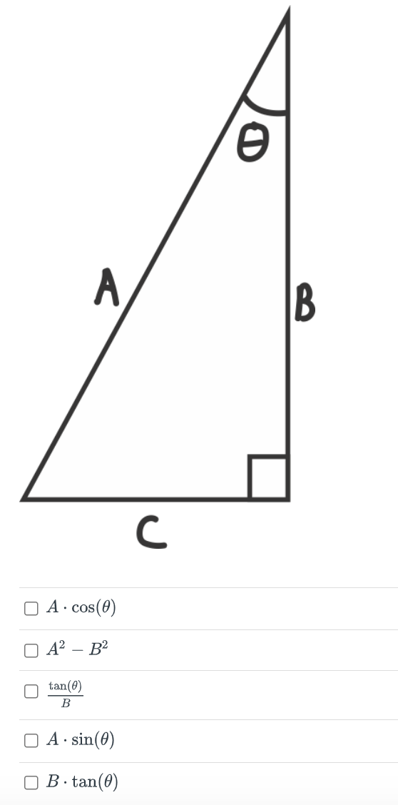Solved trig review, show work! Looking at the triangle,