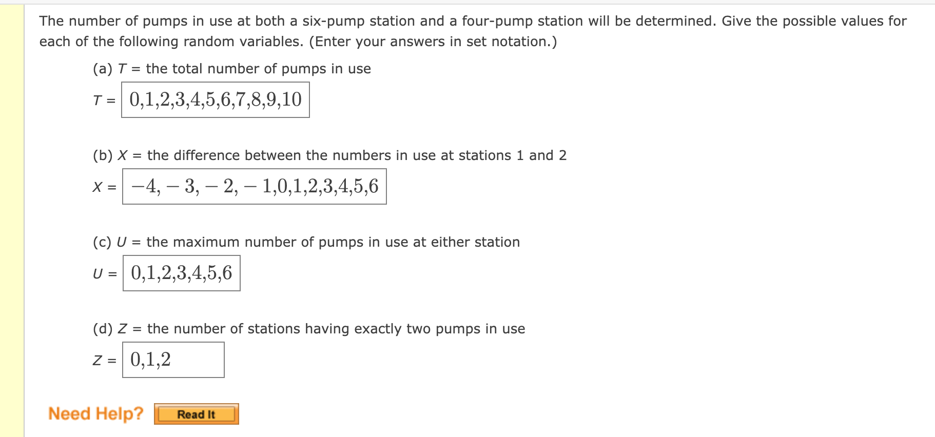 Solved The number of pumps in use at both a sixpump station