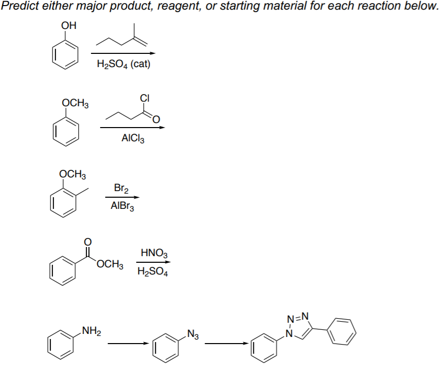 Solved Predict either major product, reagent, or starting | Chegg.com