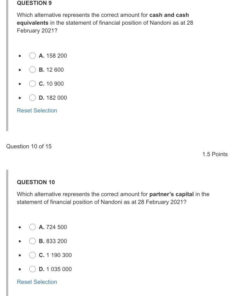 Solved The information below relates to questions 1 - 15. | Chegg.com