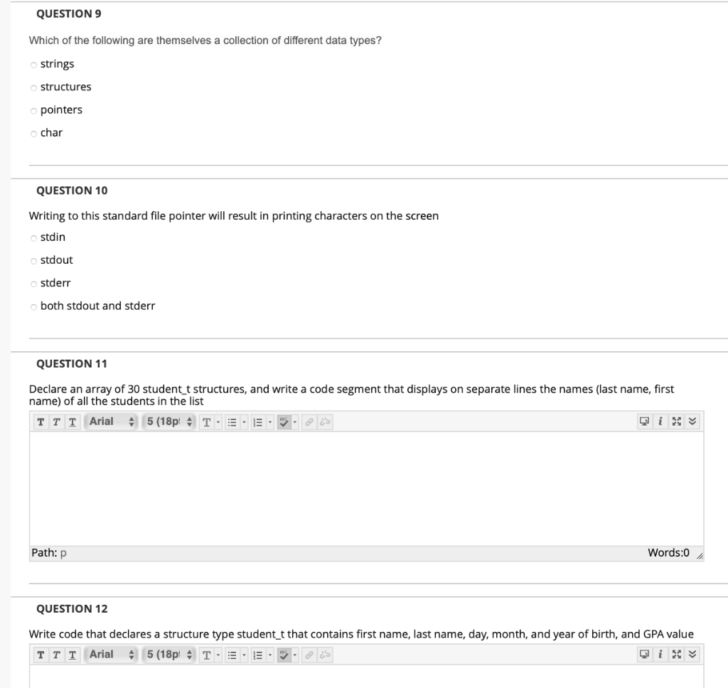 Solved QUESTION 9 Which of the following are themselves a | Chegg.com