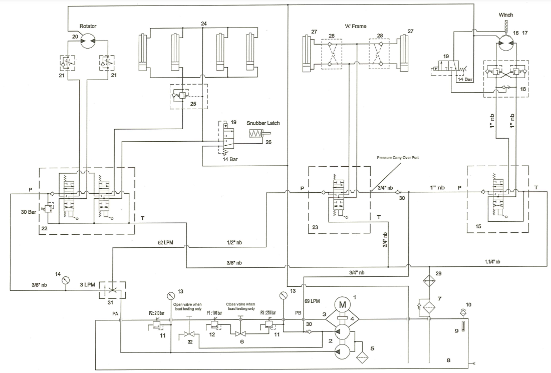 Solved Illustrate the following hydraulic circuit by 1.