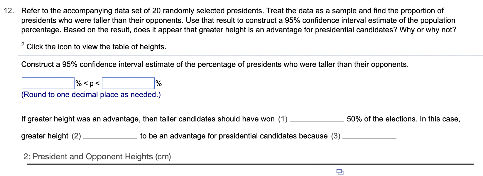 Solved 12. Refer to the accompanying data set of 20 randomly | Chegg.com