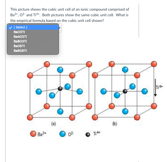 Solved This picture shows the cubic unit cell of an ionic | Chegg.com