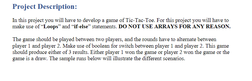 Solved Summary The term project Tic-Tac-Toe will be