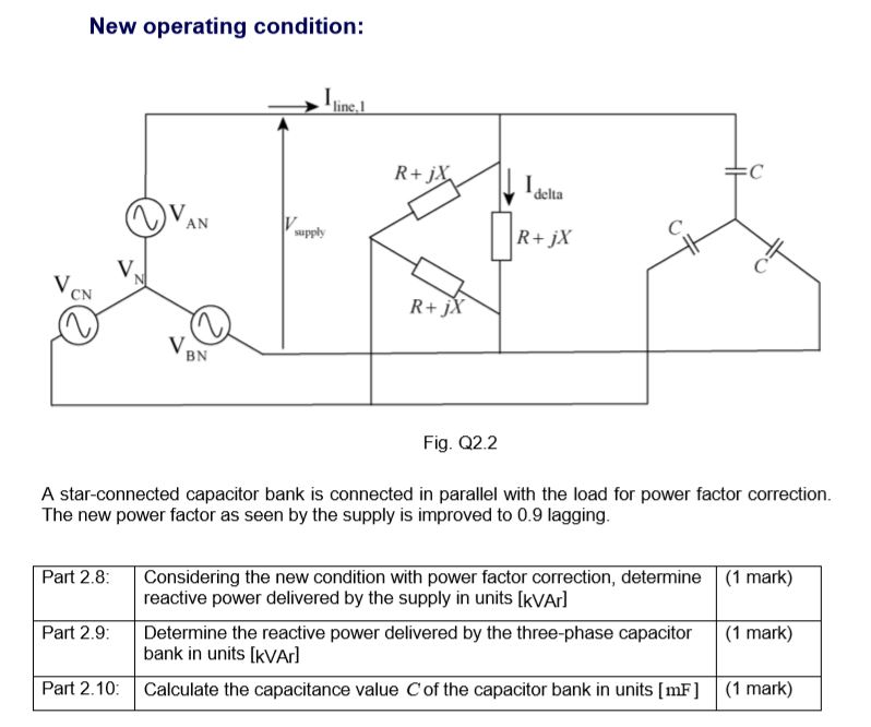 Solved supply volts = 10V three phase reactive power | Chegg.com