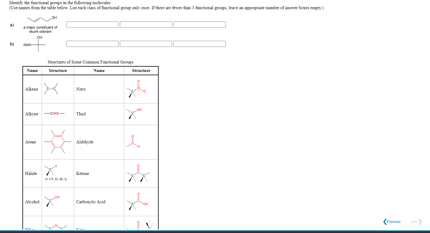 Solved Identify the functional groups in the following | Chegg.com