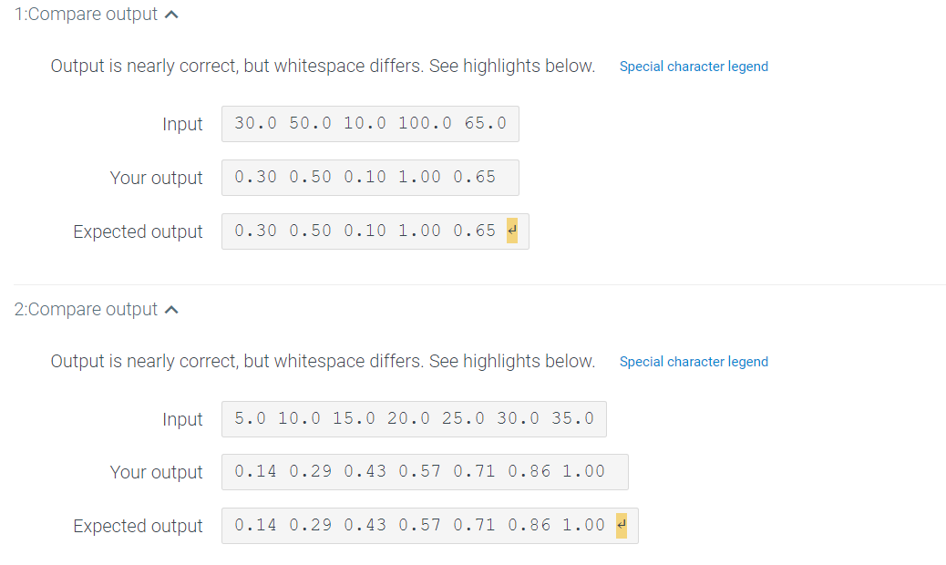 can someone tell what the white space error is in | Chegg.com