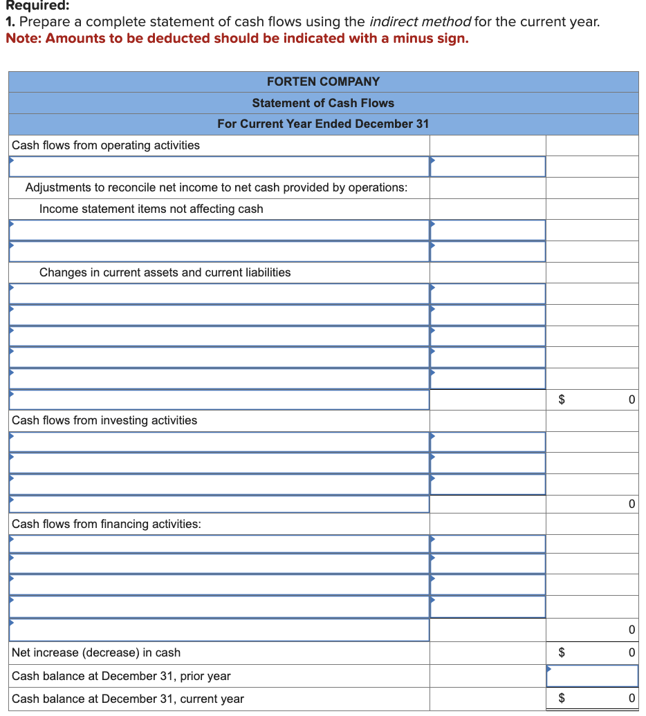 Solved Required:Forten Company's current year income | Chegg.com