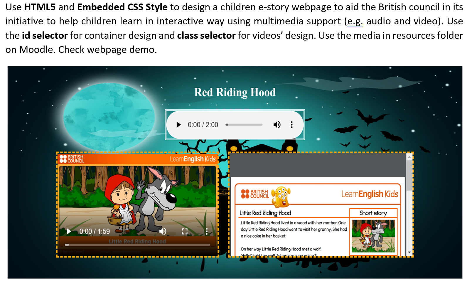 Solved and Embedded CSS Style to design a children | Chegg.com