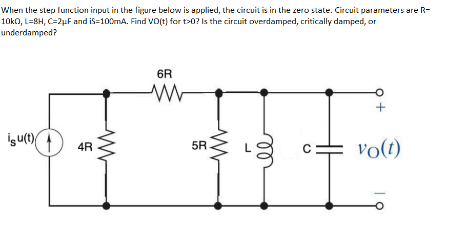Solved When the step function input in the figure below is | Chegg.com