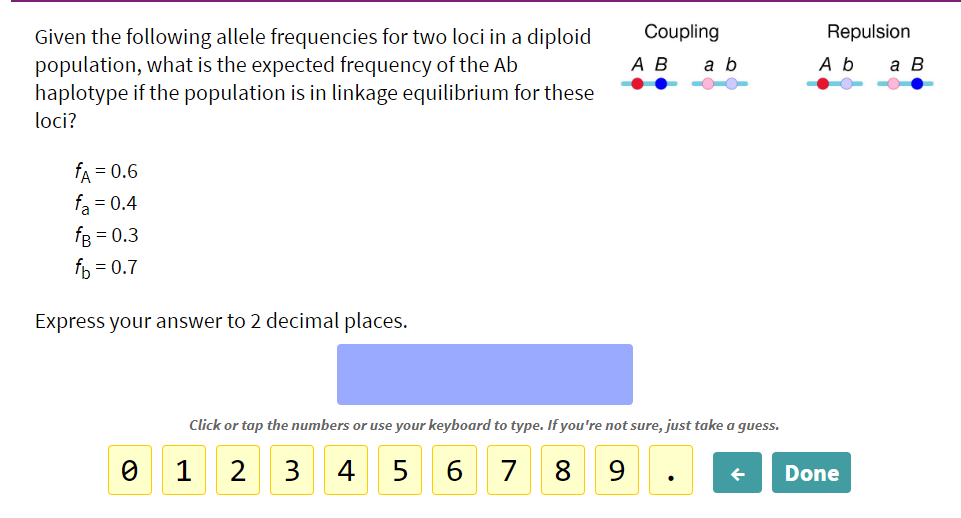 Solved Coupling A B a b Repulsion A b a B Given the