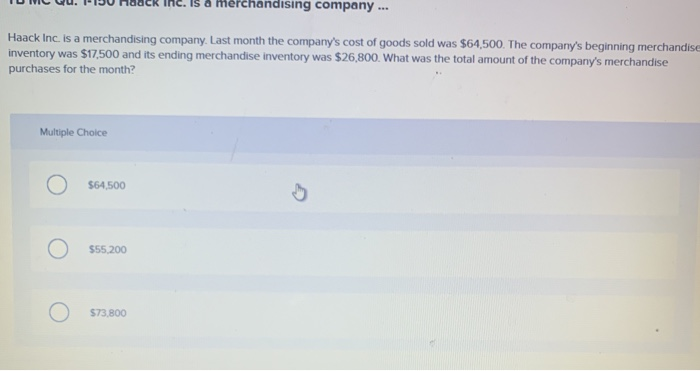 Is Pmerehandising Pany Haack Inc Is A Chegg 