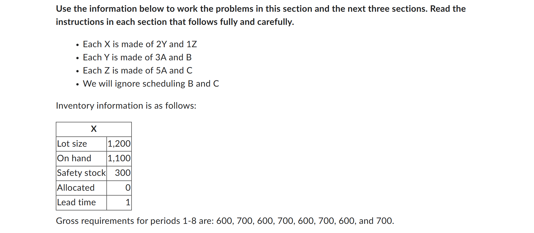Solved Use the information below to work the problems in | Chegg.com