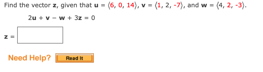 Solved Find The Vector Z Given That U 6 0 14 V