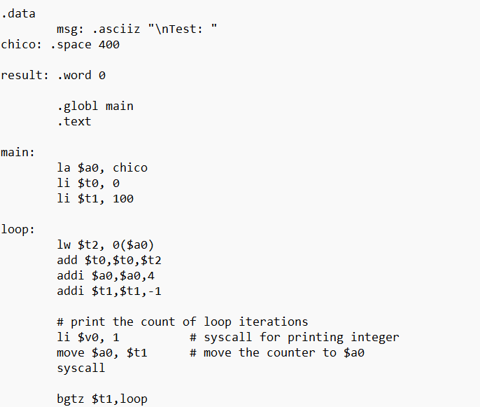 Solved end: syscall sw $tθ,θ($aθ) li $v0,10It Console | Chegg.com