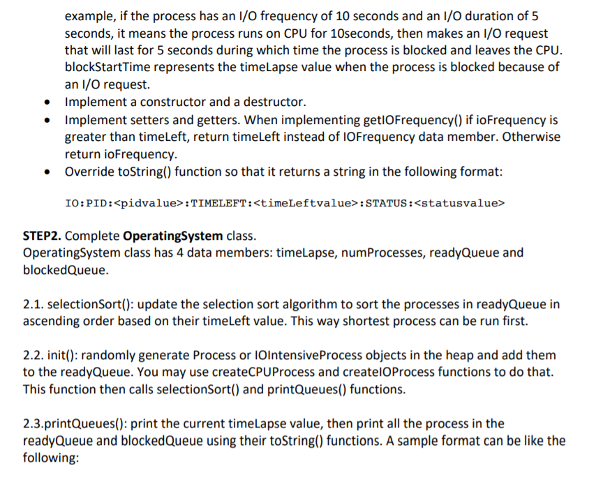 Solved Process class represents a CPUintensive process