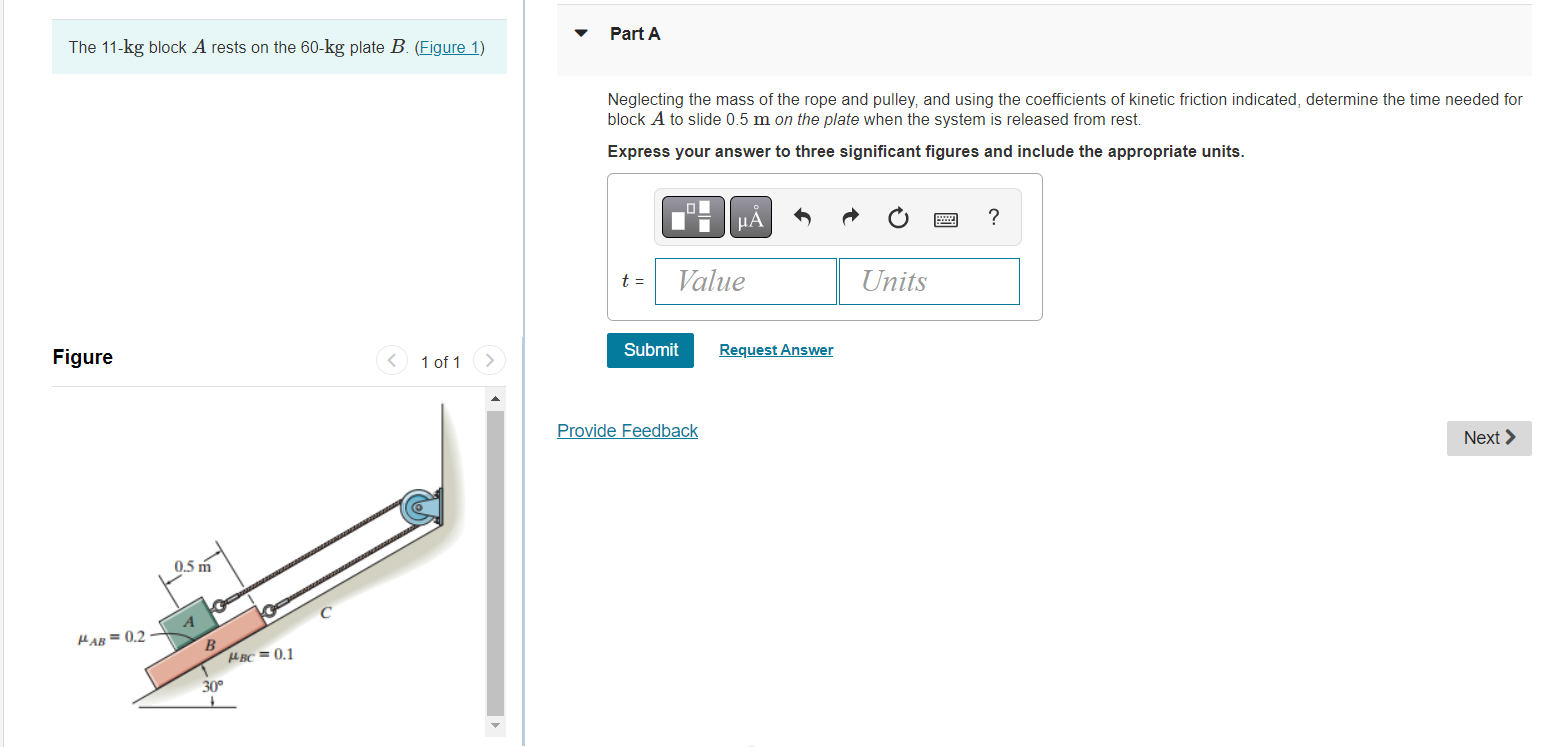 Solved The 11−kg block A rests on the 60−kg plate B. (Figure | Chegg.com