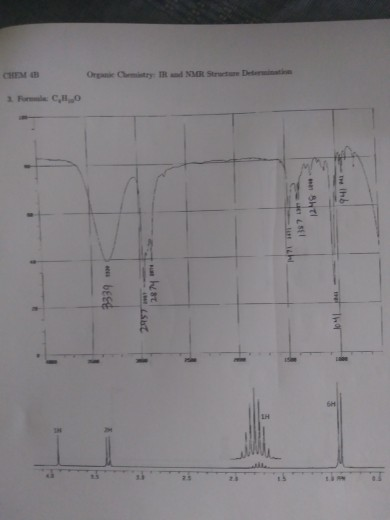 Solved CHEM 4B Organic Chemistry IR And NMR Structure | Chegg.com