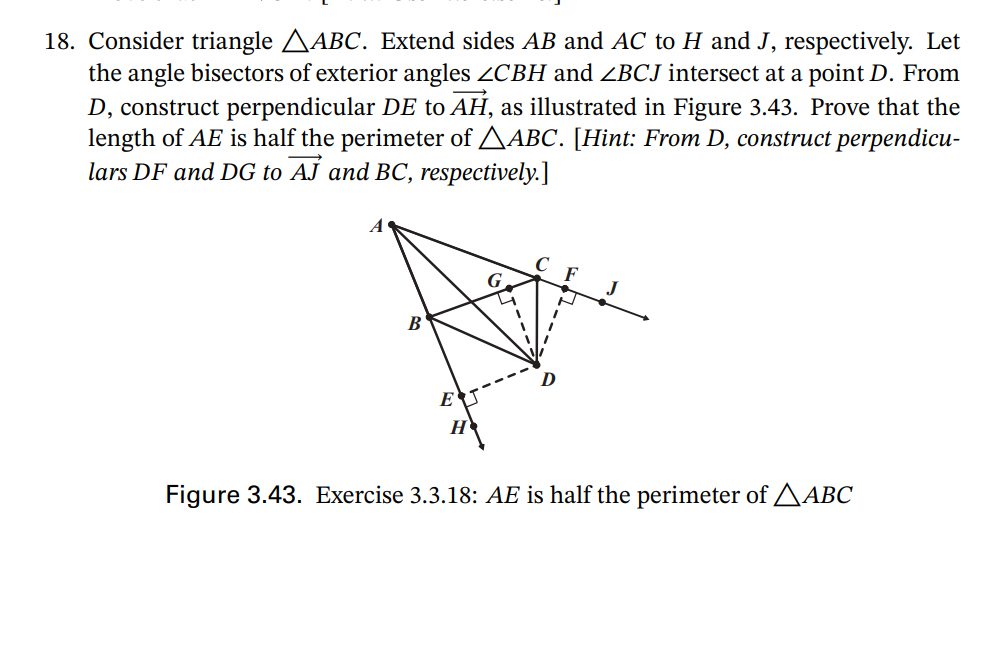 Solved 18. Consider triangle ABC. Extend sides AB and AC to | Chegg.com